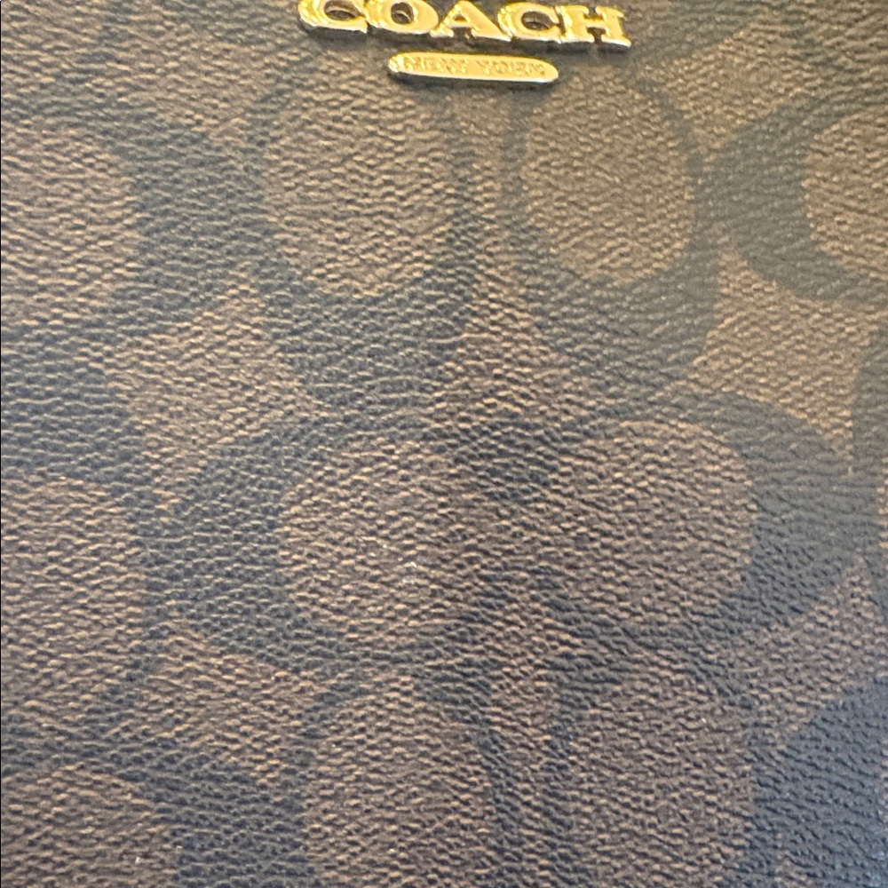 Coach Dark Brown Shoulder Bag with Gold Accents - Picture 8 of 8
